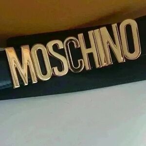 New Moschino black leather belt size 42  purchased at Nordstrom for $289 Women's